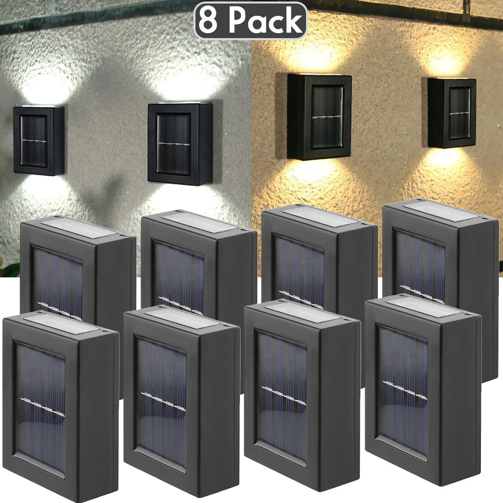 AlliLit Outdoor Solar Led Wall Light Waterproof Garden Lamp