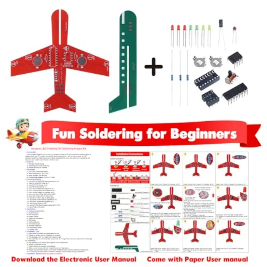 ICStation DIY Airplane Soldering Practice Kit For Students