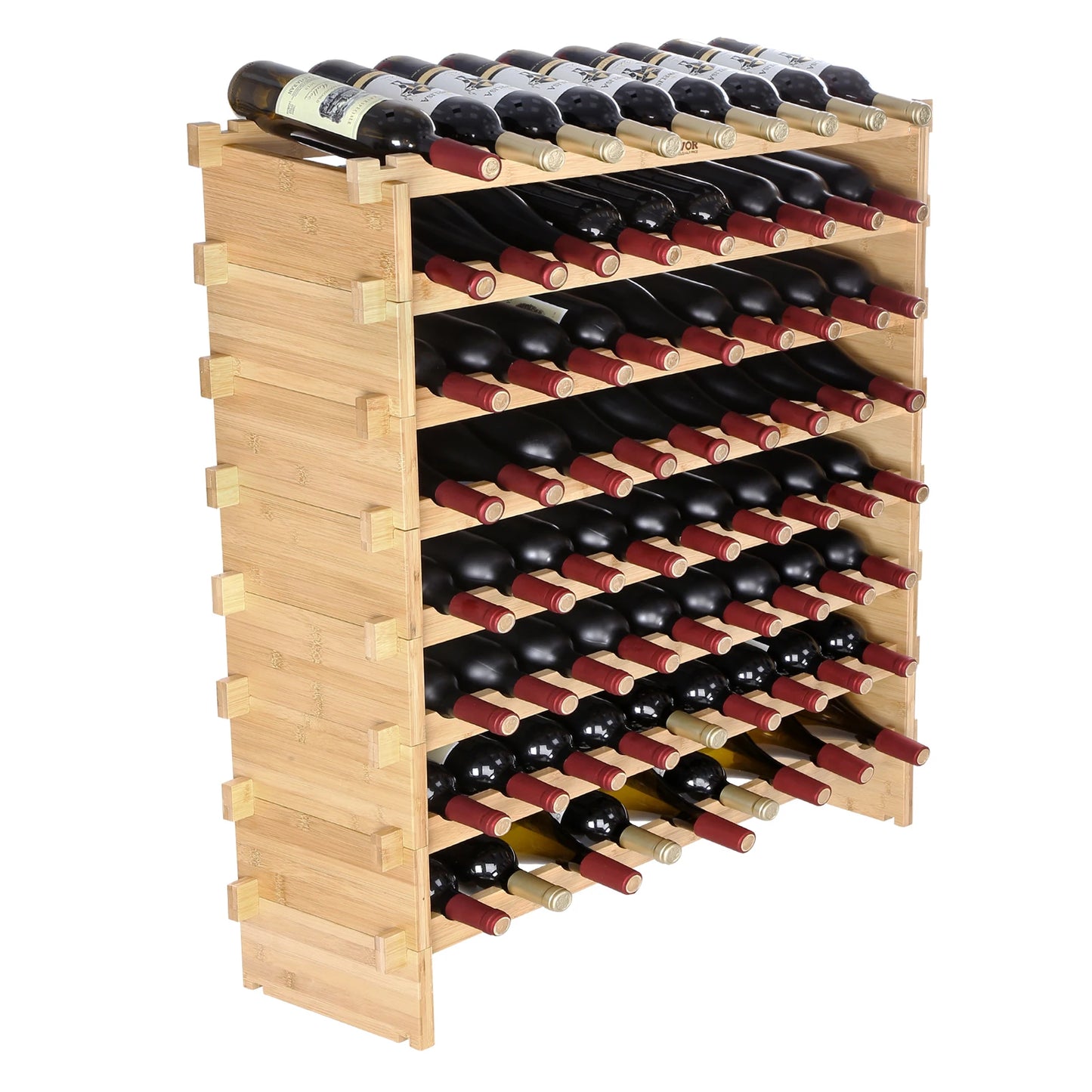 SucceBuy 48 72 Bottles Stackable Genuine Bamboo Wine Rack