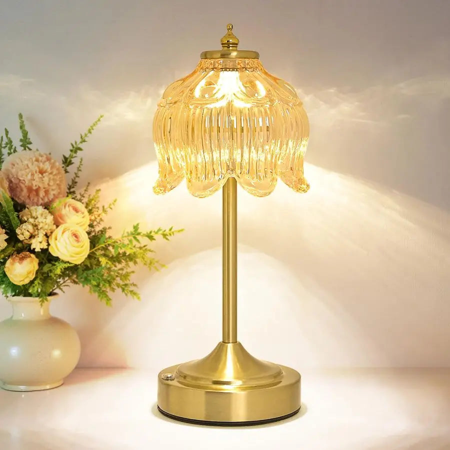 Lotus Flower Rechargeable Table Lamp With Dimmable Touch