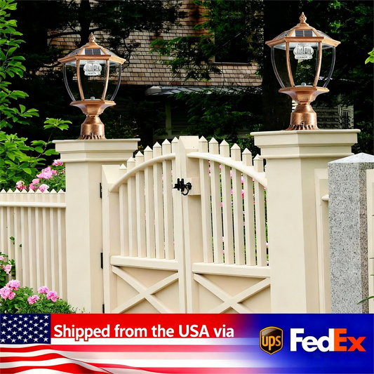 ARLGSITE Vintage Solar LED Post Light 2-Pack Outdoor Lamp