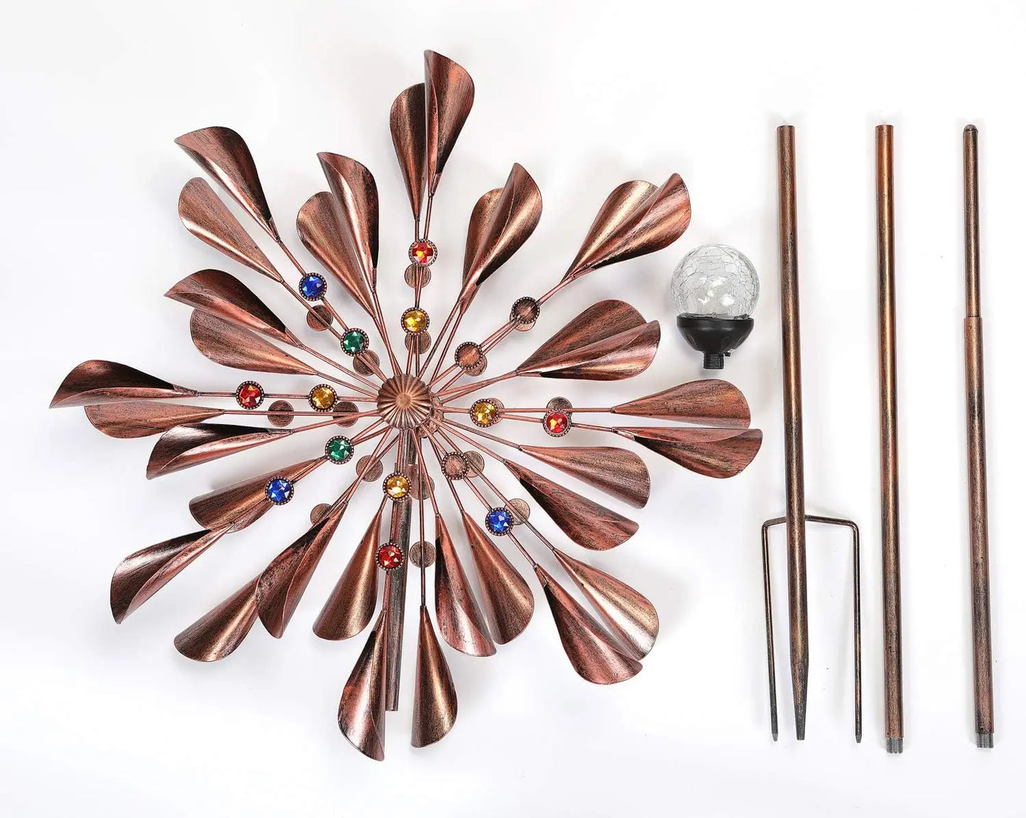Solar-Powered Kinetic Wind Spinner With LED Lights