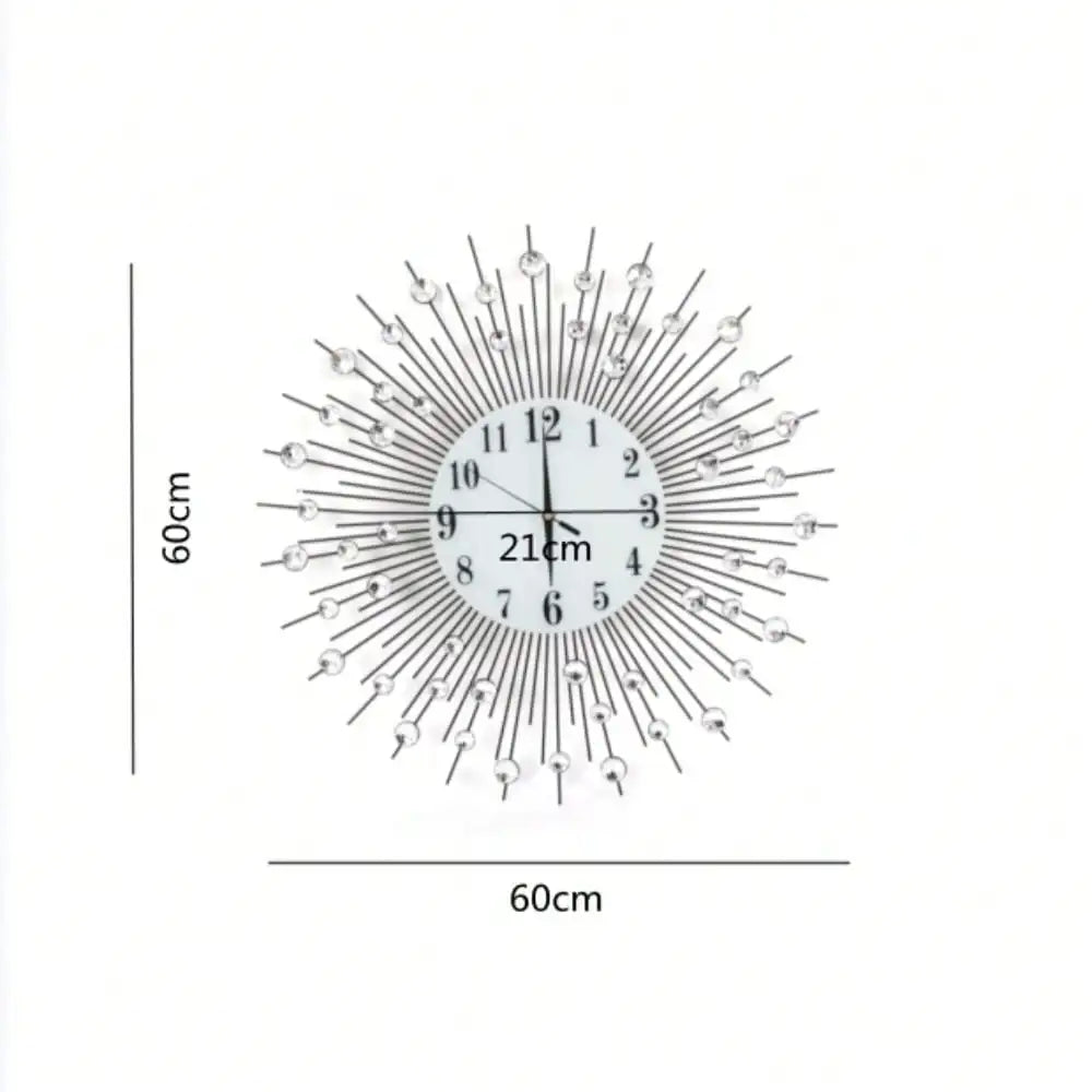 Crushed Diamond Crystal Wall Clock Modern Home Decor