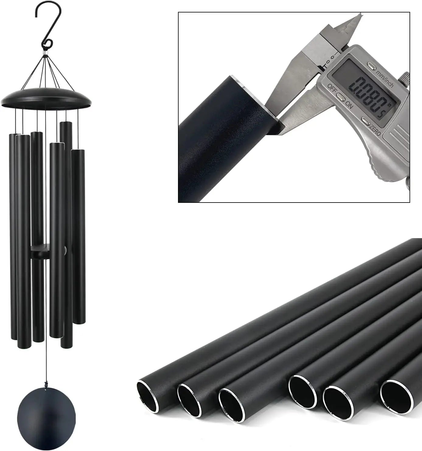 Deep Tone Wind Chimes Outdoor Garden Decor With Six Tubes
