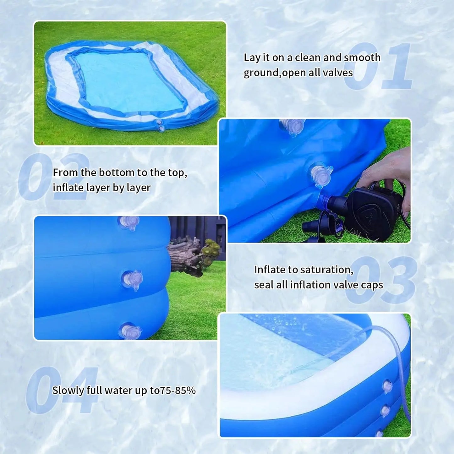 Family Inflatable Pool for Backyard Fun