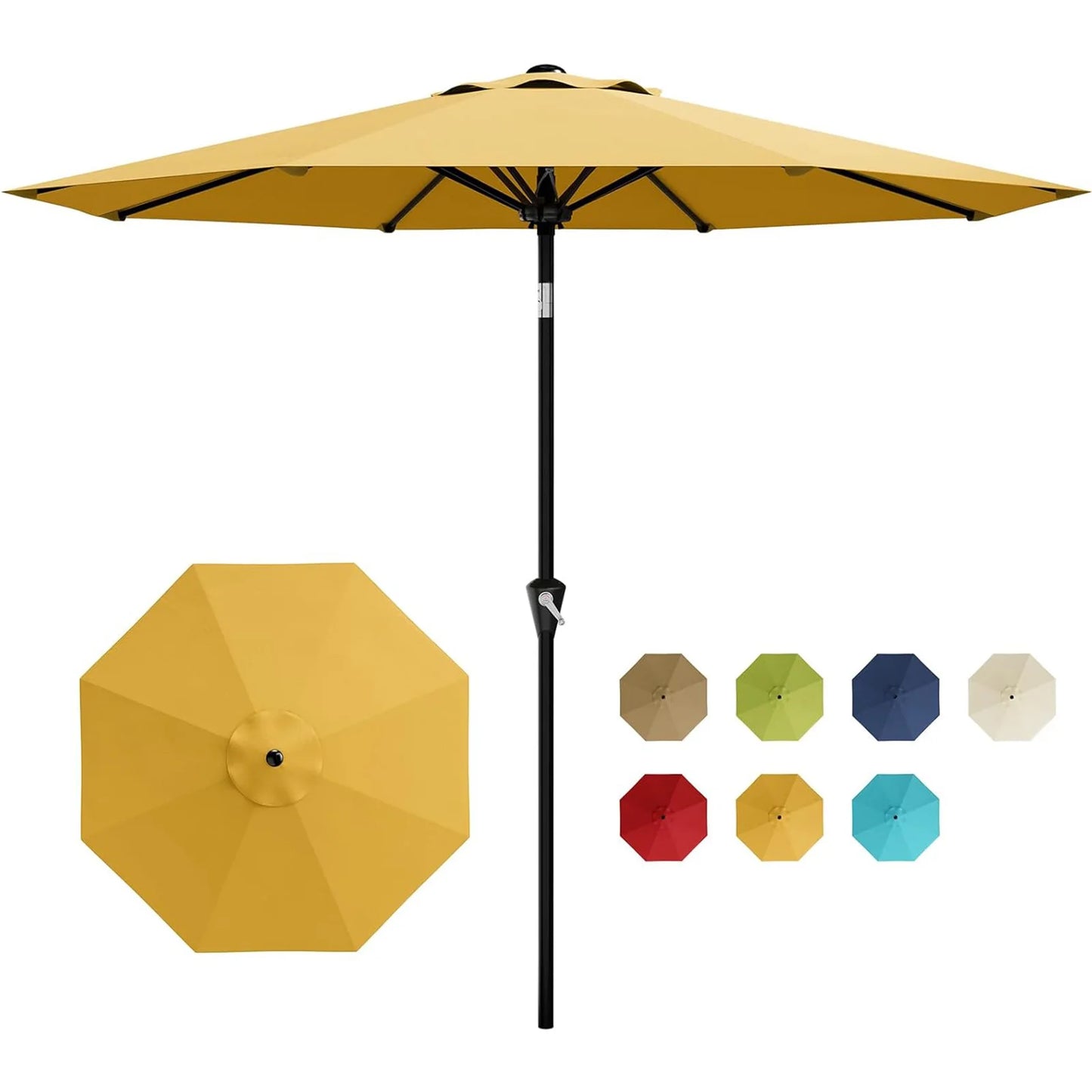 HiMISS Patio Umbrella With Crank Lift And Tilt