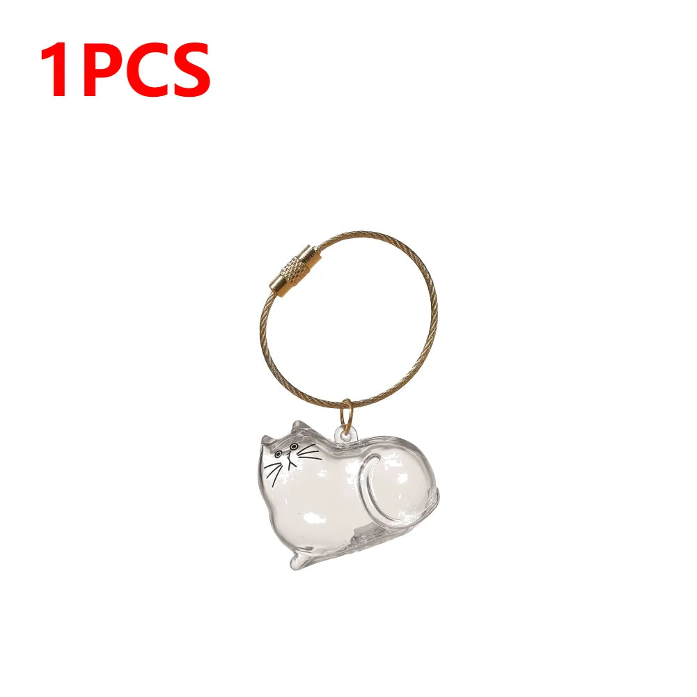 APWIKOGER Cat Keychain DIY Pendant Hair Storage Box