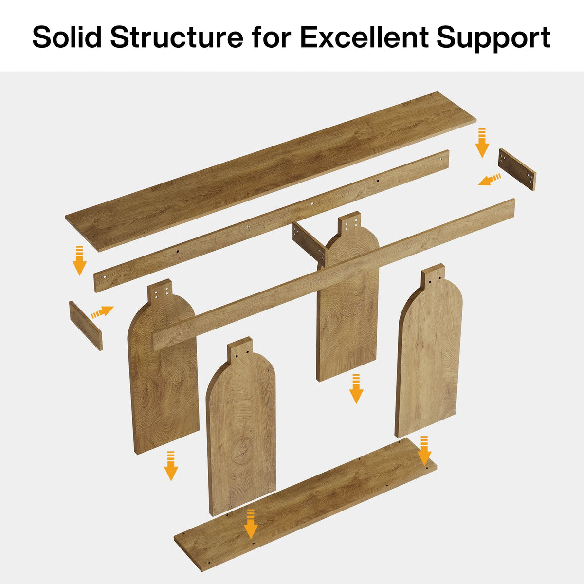 Tribesigns Farmhouse Wood Console Table With U-Shaped Base