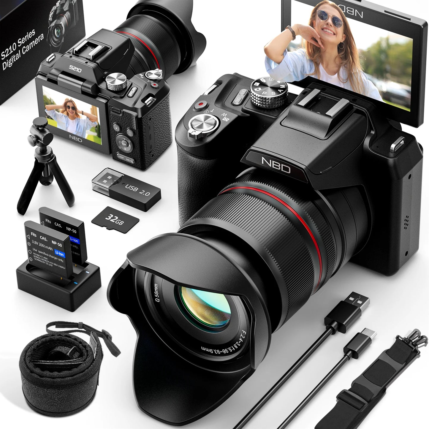 NBD 64MP Digital Camera With 16x Optical Zoom And WiFi