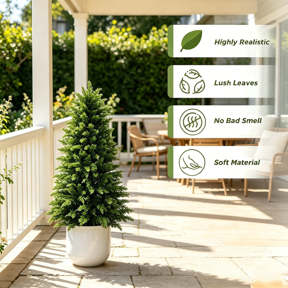 Artificial Cedar Topiary Tree UV Resistant Indoor Outdoor Decor