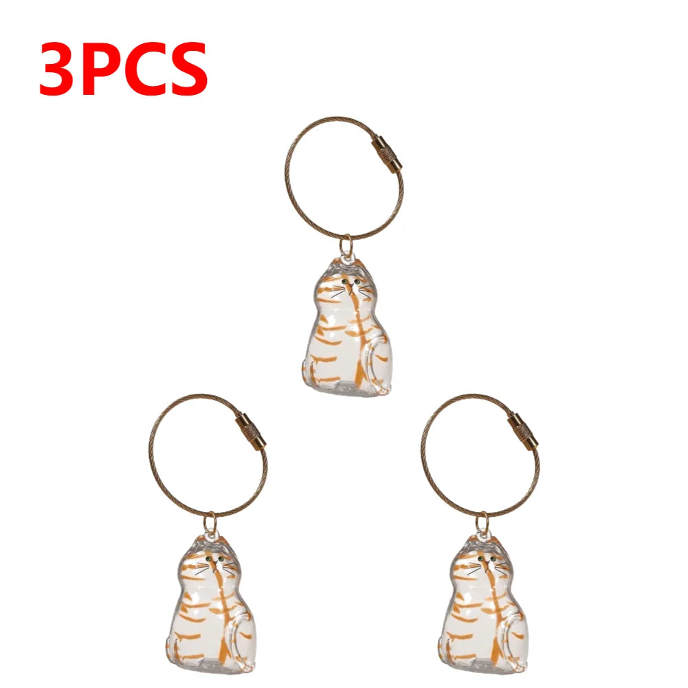 APWIKOGER Cat Keychain DIY Pendant Hair Storage Box