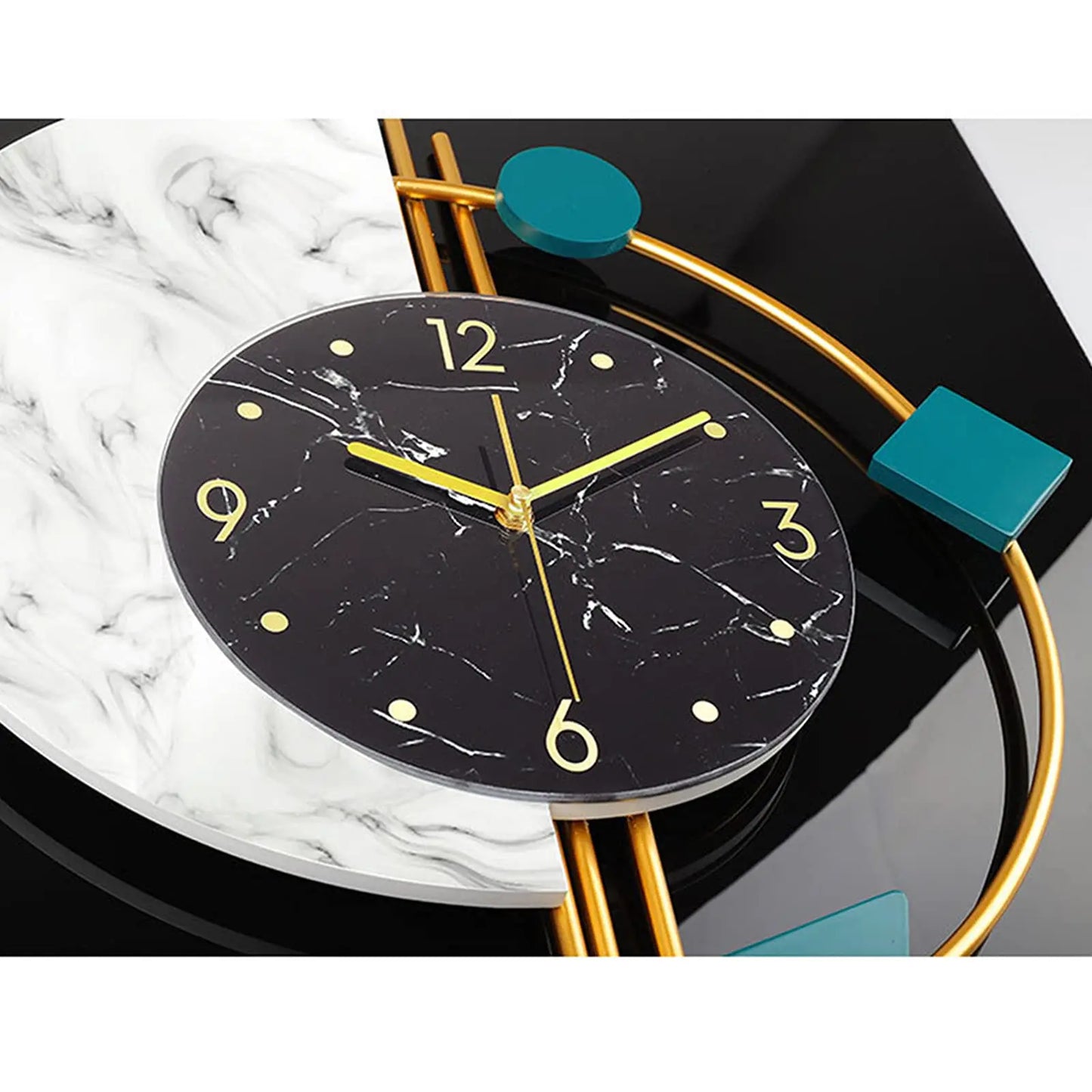 Nordic Marble Wall Clock Luxury Silent Battery Operated