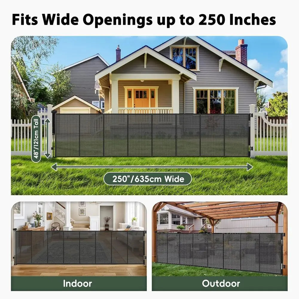 Reinforced Extra Wide Baby Gate Retractable Fence For Pets