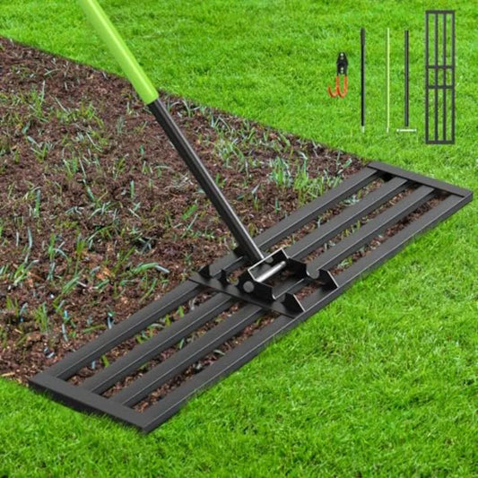 Seeutek Lawn Leveling Rake 0-180 Adjustable Stainless Steel Handle