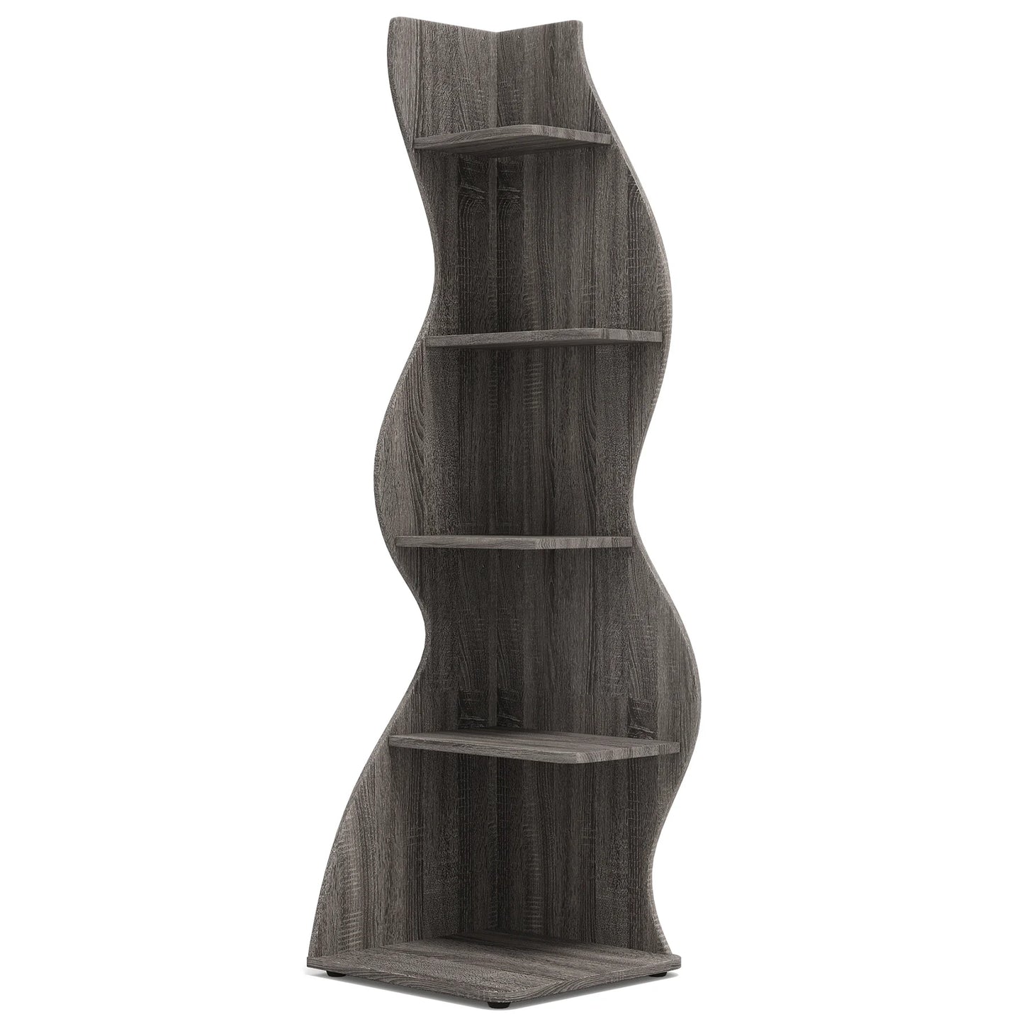 Tribesigns Modern 5-Tier Corner Shelf Wall Bookcase