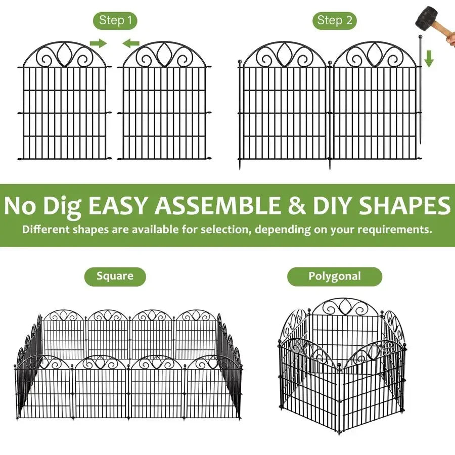 XMSJ NoDig Tall Garden Fence For Pets And Yard