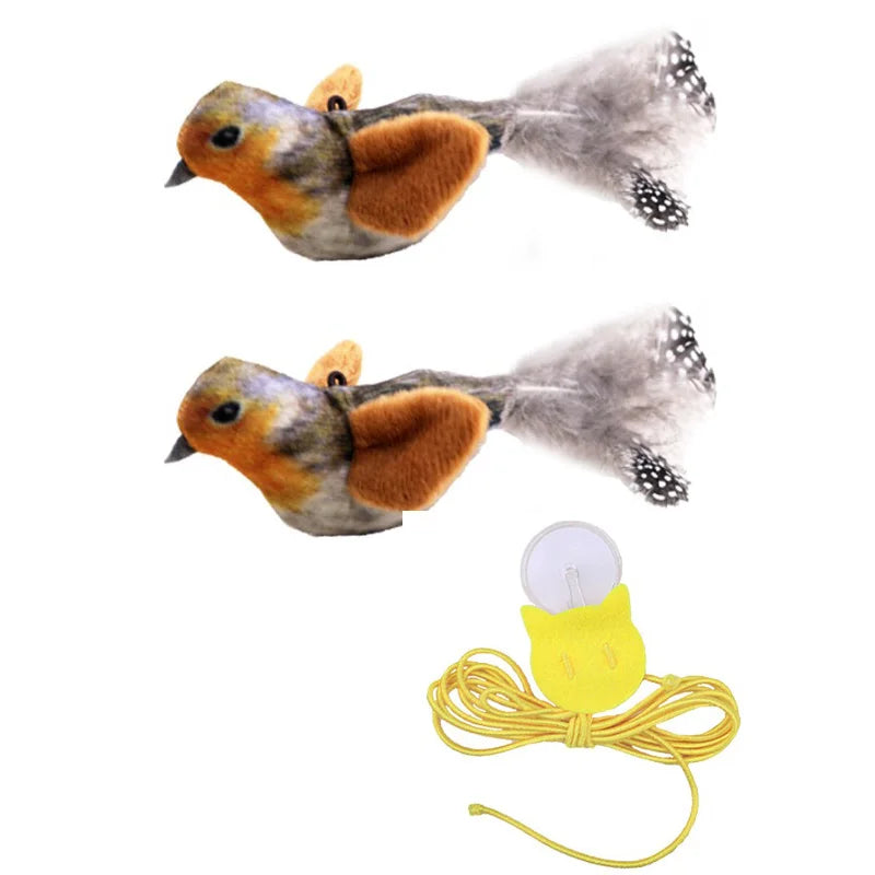 Wall Hanging Sound Sensing Bird Plush Catnip Toy For Kittens Interactive Teaser