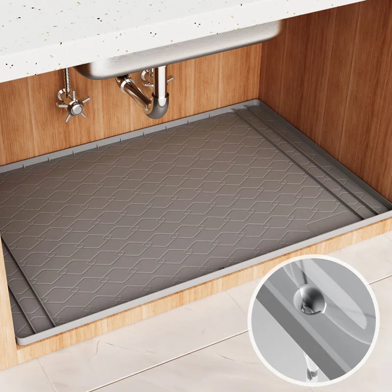 Leeseph Silicone Under Sink Mat Waterproof For Kitchen And Cabinet Protection