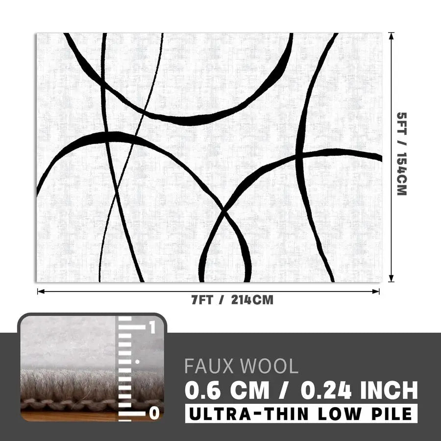 Washable Modern Abstract Rug Non Slip For Living Room