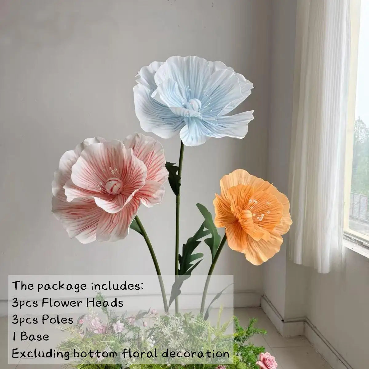 EVA Artificial Flower Display With Stand For Wedding And Home Decor