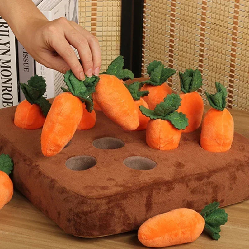 Innovative Snuffle Mat Dog Toy Plush Carrot Interactive Vegetable Field