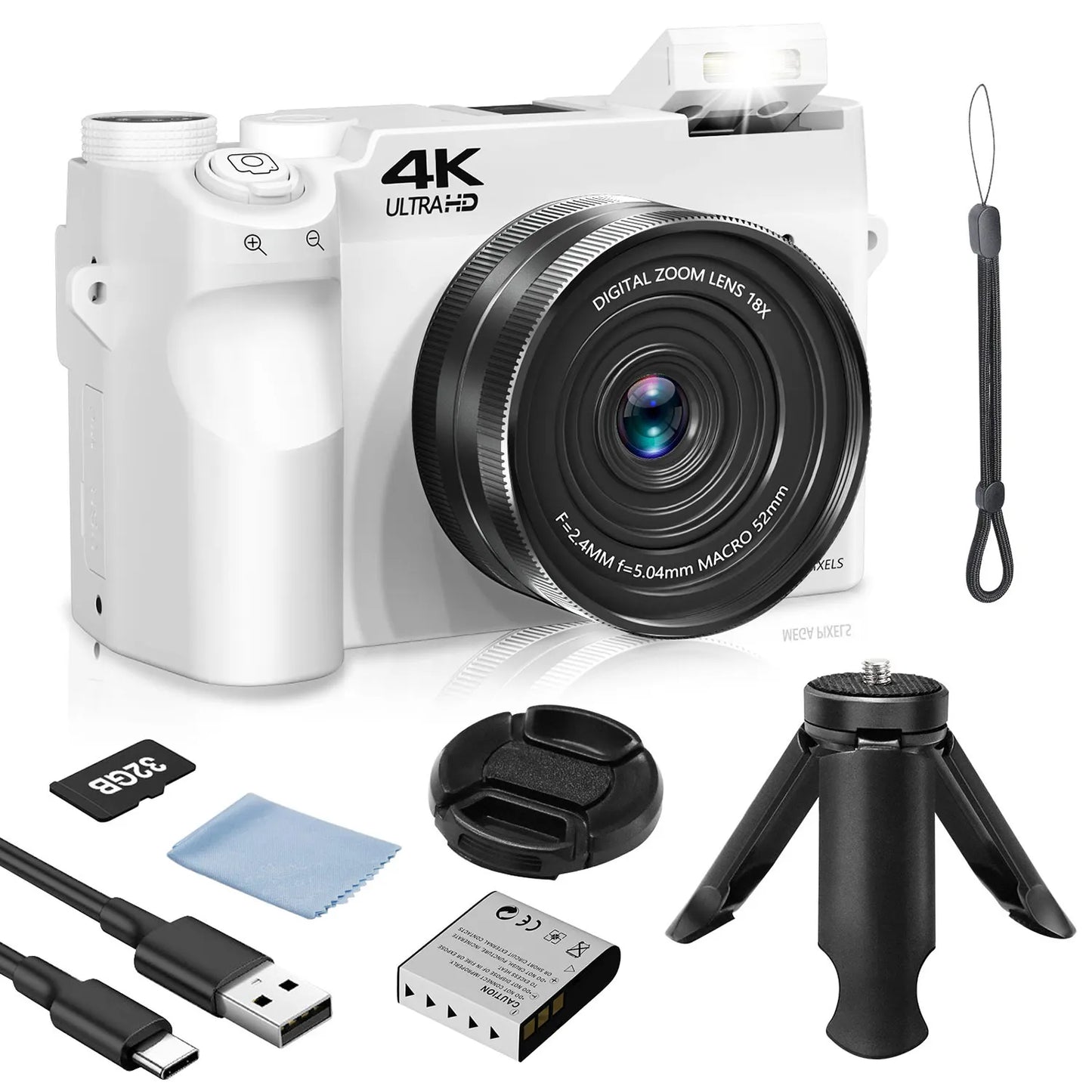 Gavonde 4K Digital Camera With 75MP Autofocus AntiShake
