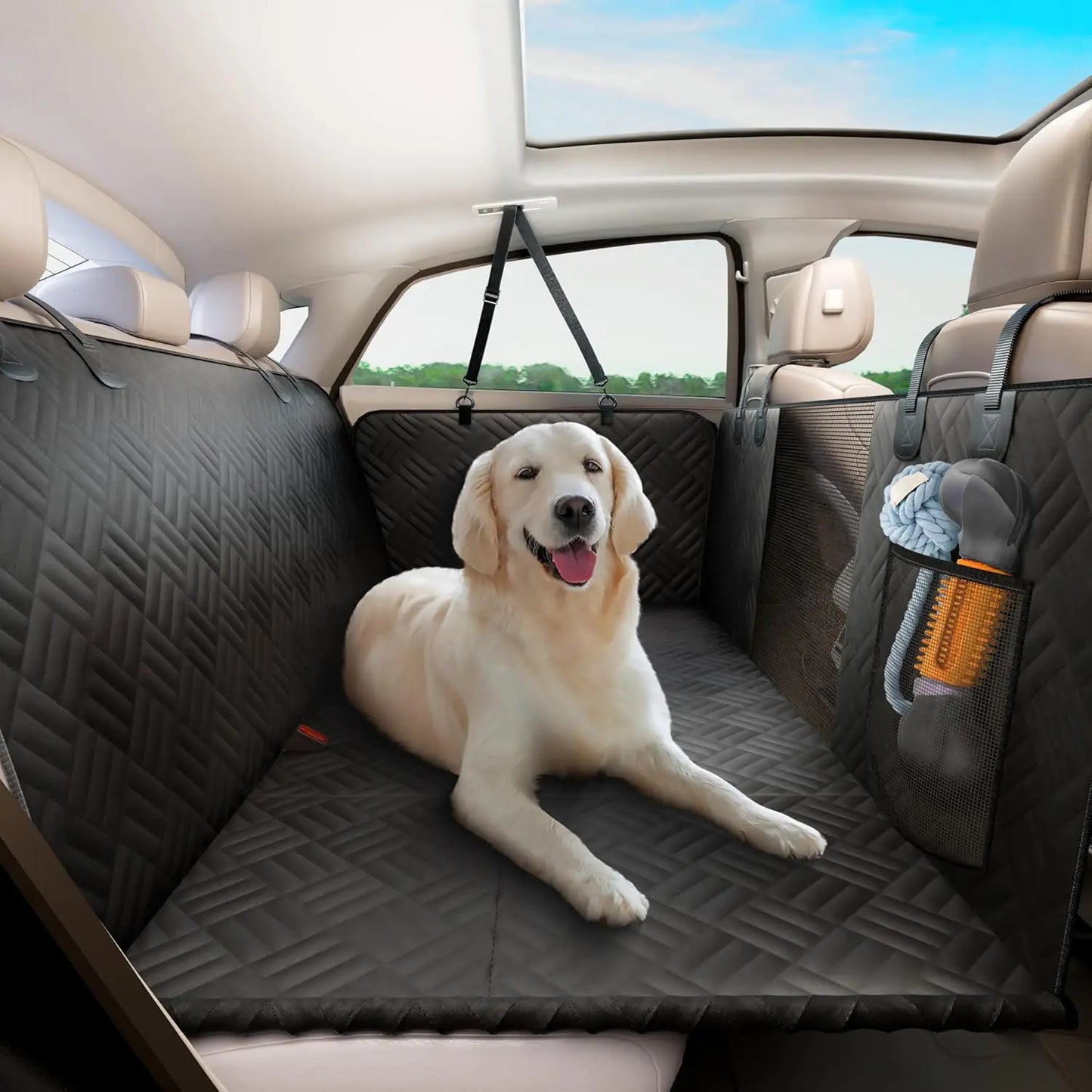 NONECN Car Rear Seat Dog Cover Hammock Heavy Duty 400lb Load