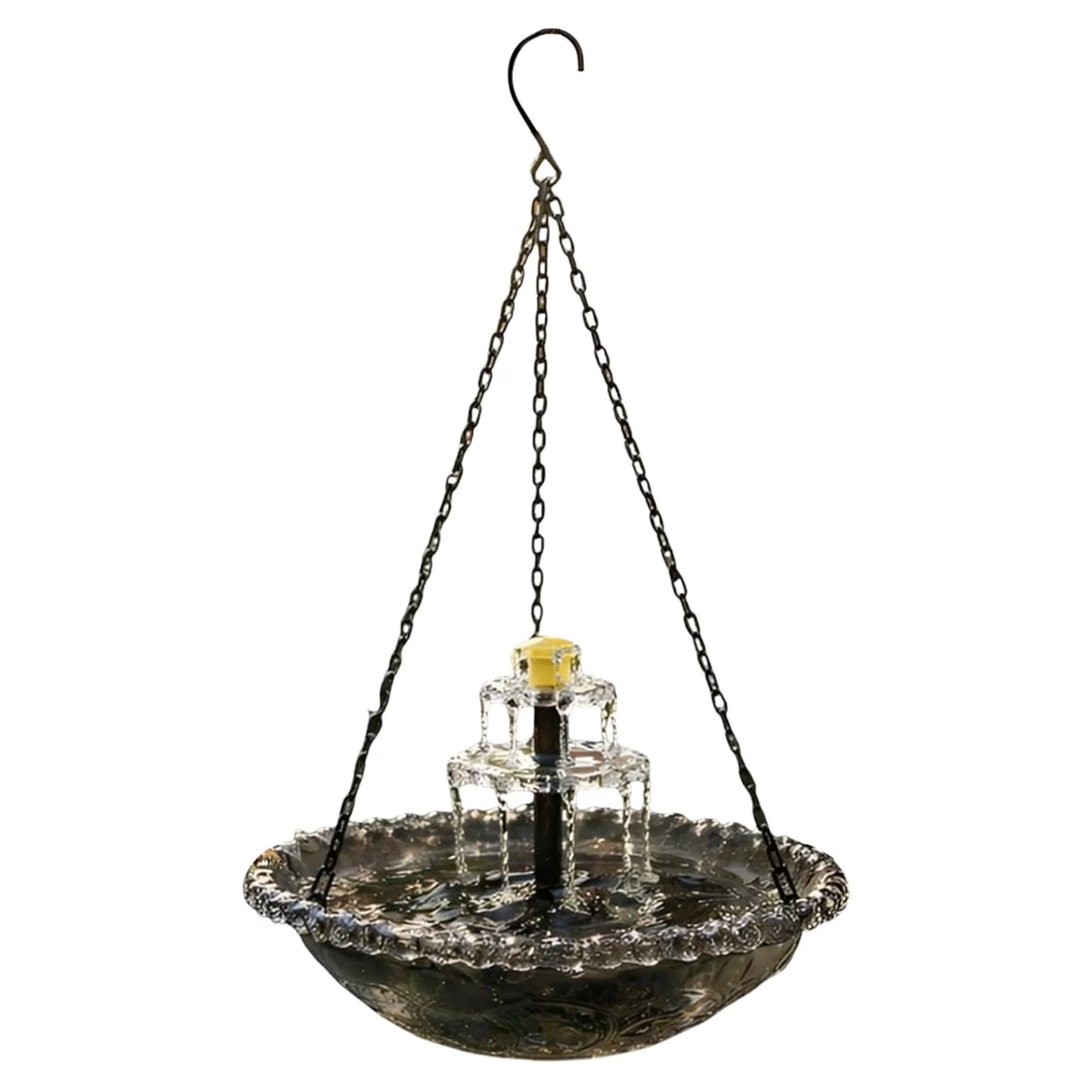 Hanging Solar Powered Bird Bath Fountain For Outdoor Garden Decor
