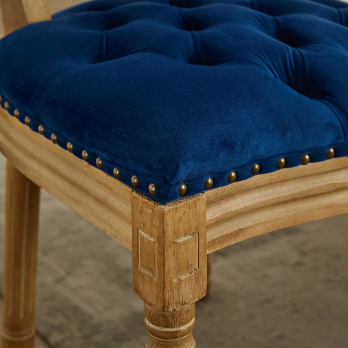 OAKCIA French Style Solid Wood Velvet Dining Chair
