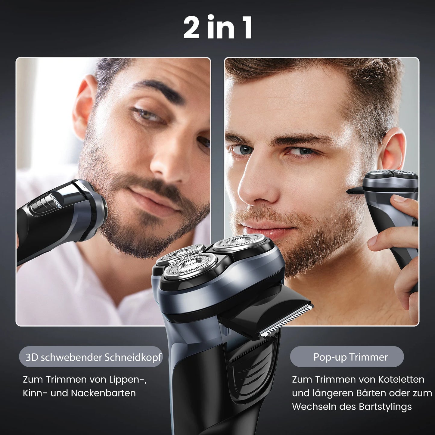 Sejoy 3D Floating Electric Shaver For Men Rechargeable Razor With Triple Blade