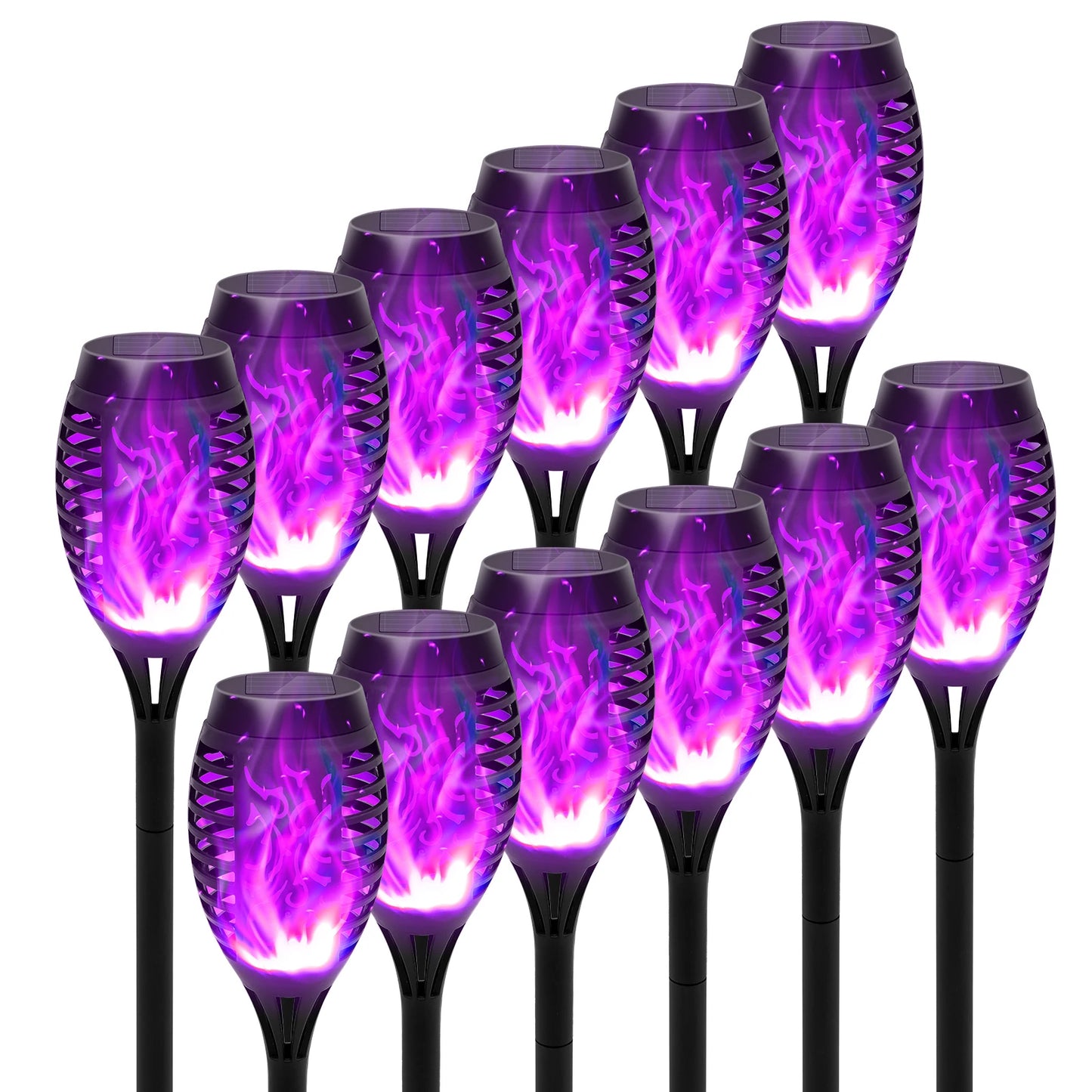 Solar Flame Torch Lights Outdoor Decoration Flickering LED Path