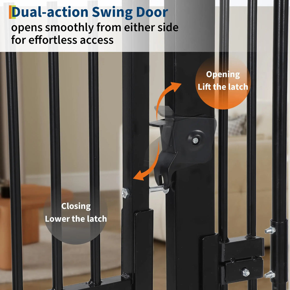 HiMiss Extra Tall Adjustable Pet Gate No Drilling Wall Mount