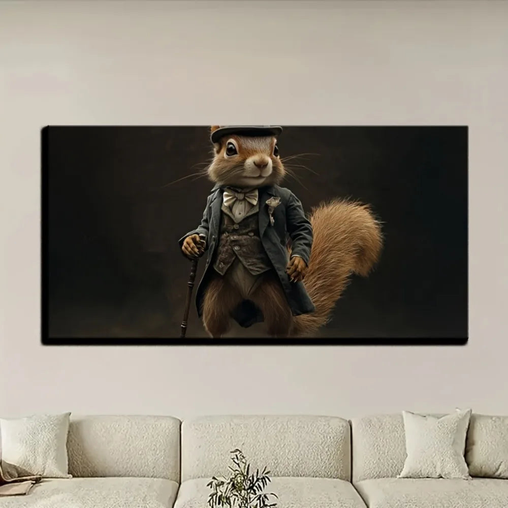 Steampunk Squirrel Wall Canvas Poster