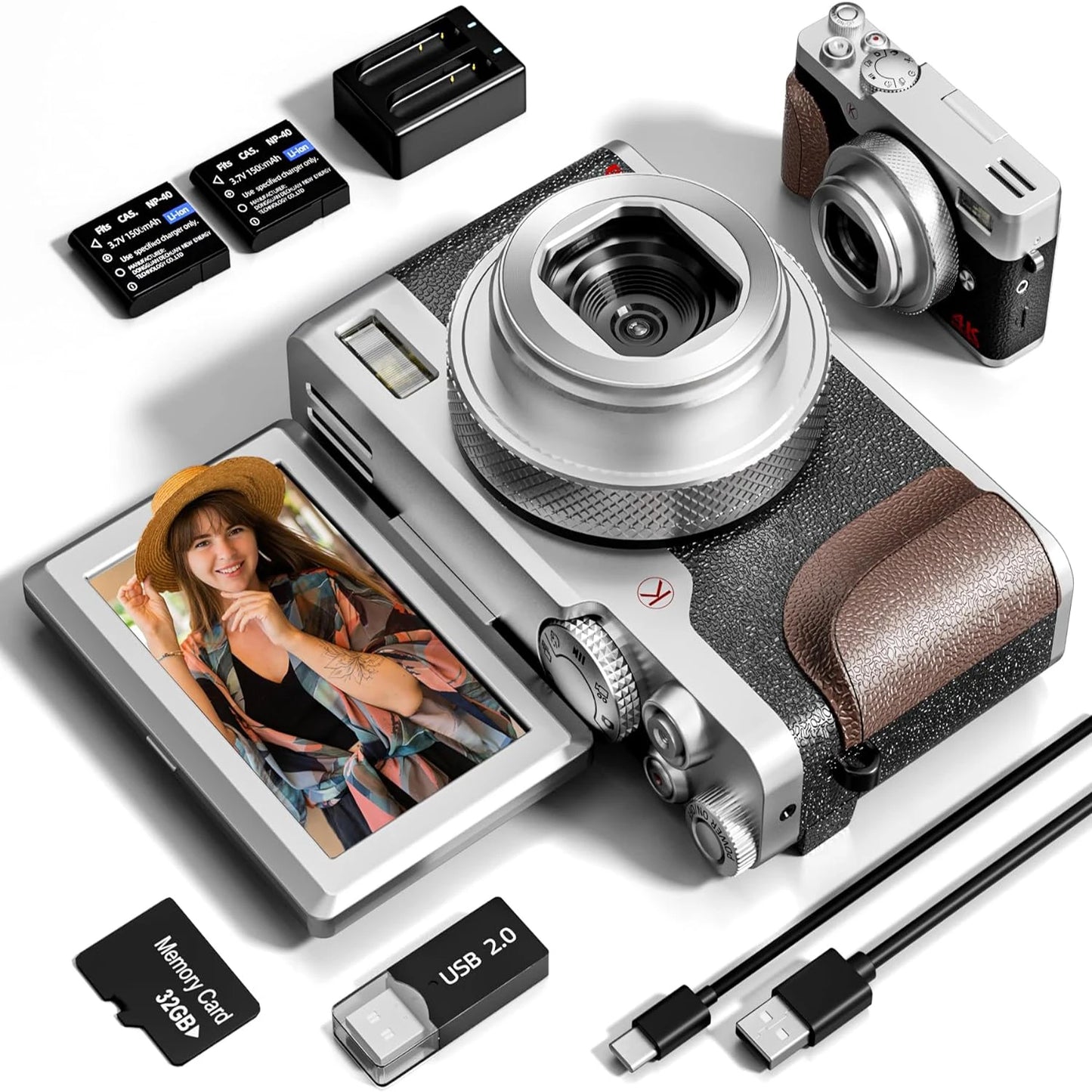 NBD 56MP 4K Vlogging Camera With 180 Degree Flip Screen