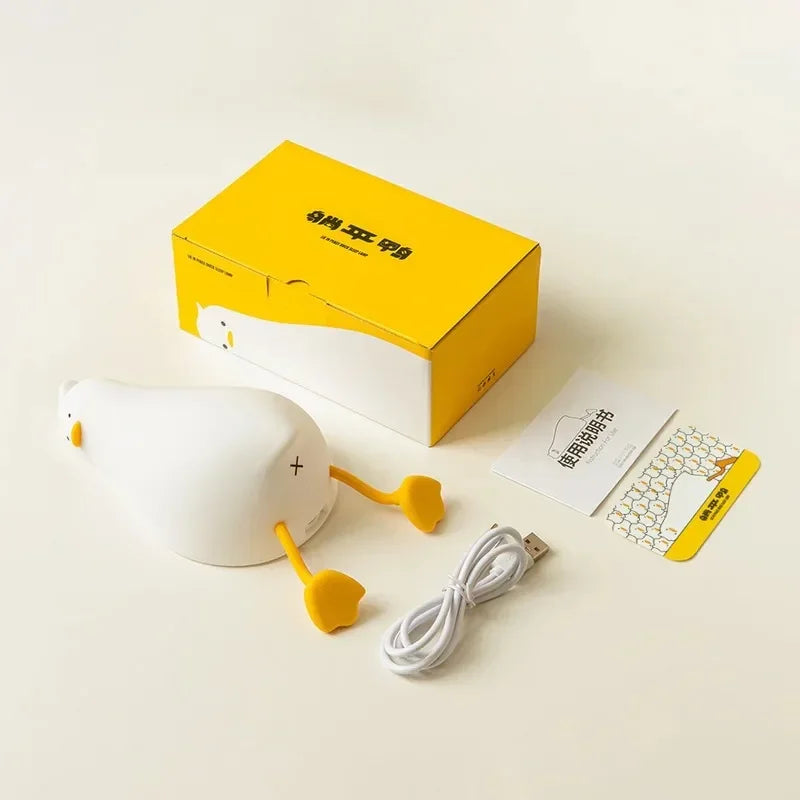 Duck Rechargeable LED Night Light Silicone Cartoon Lamp For Kids