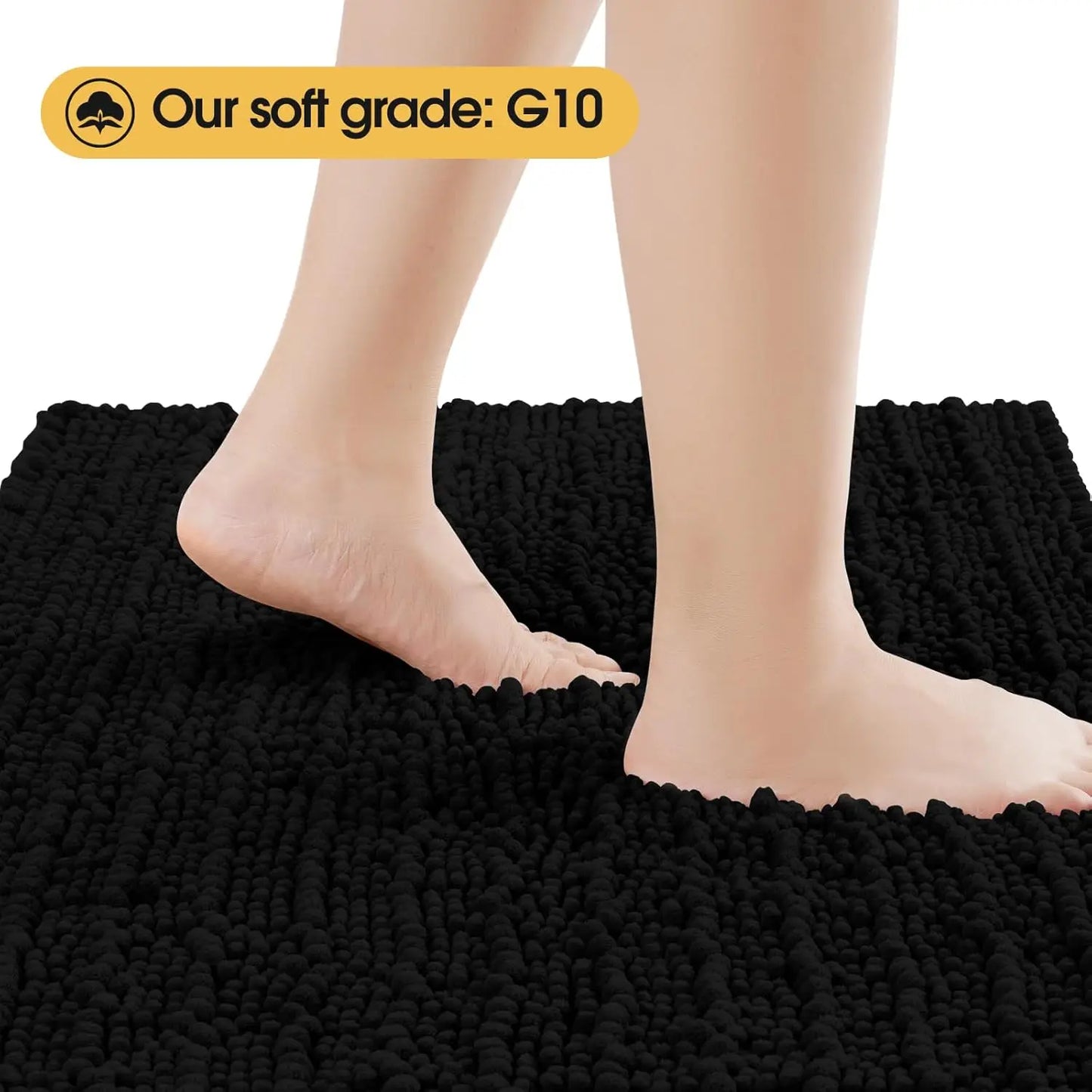 Ultra Soft Chenille Bathroom Rug Set With Non Slip Backing