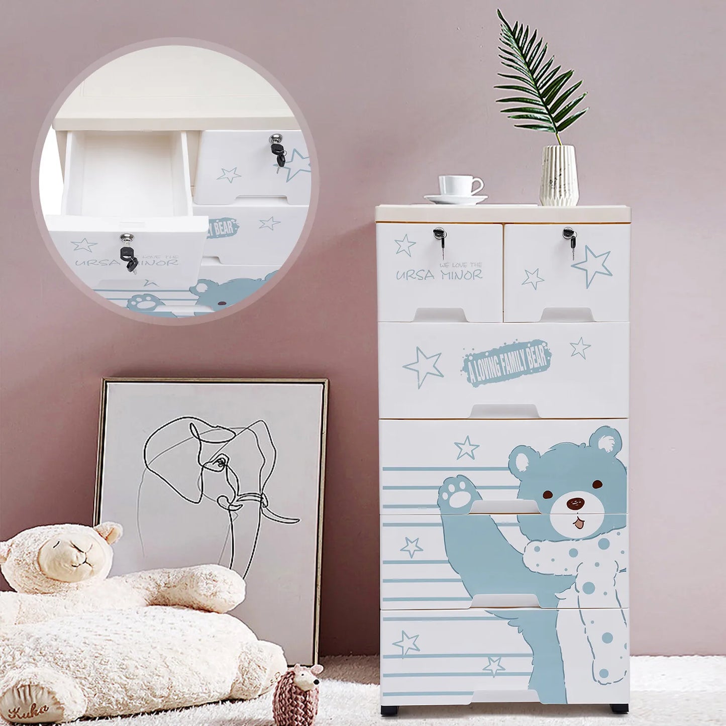 Polar Bear 5 Layers Closet Dresser Organizer With 6 Drawers