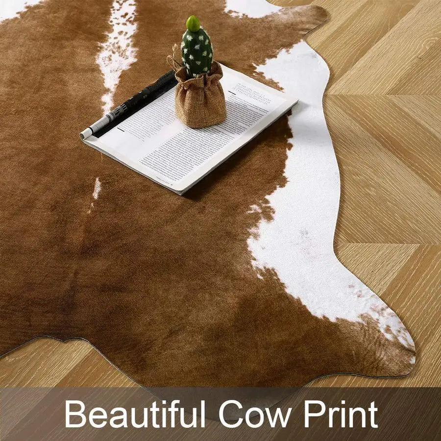 Faux Cowhide Rug, Cow Print Decor for Bedroom Living Room