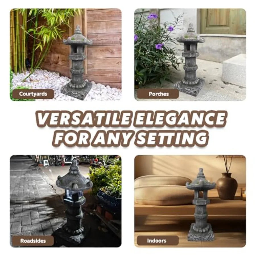 SHXI Solar Powered Pagoda Lamp for Outdoor Garden and Yard