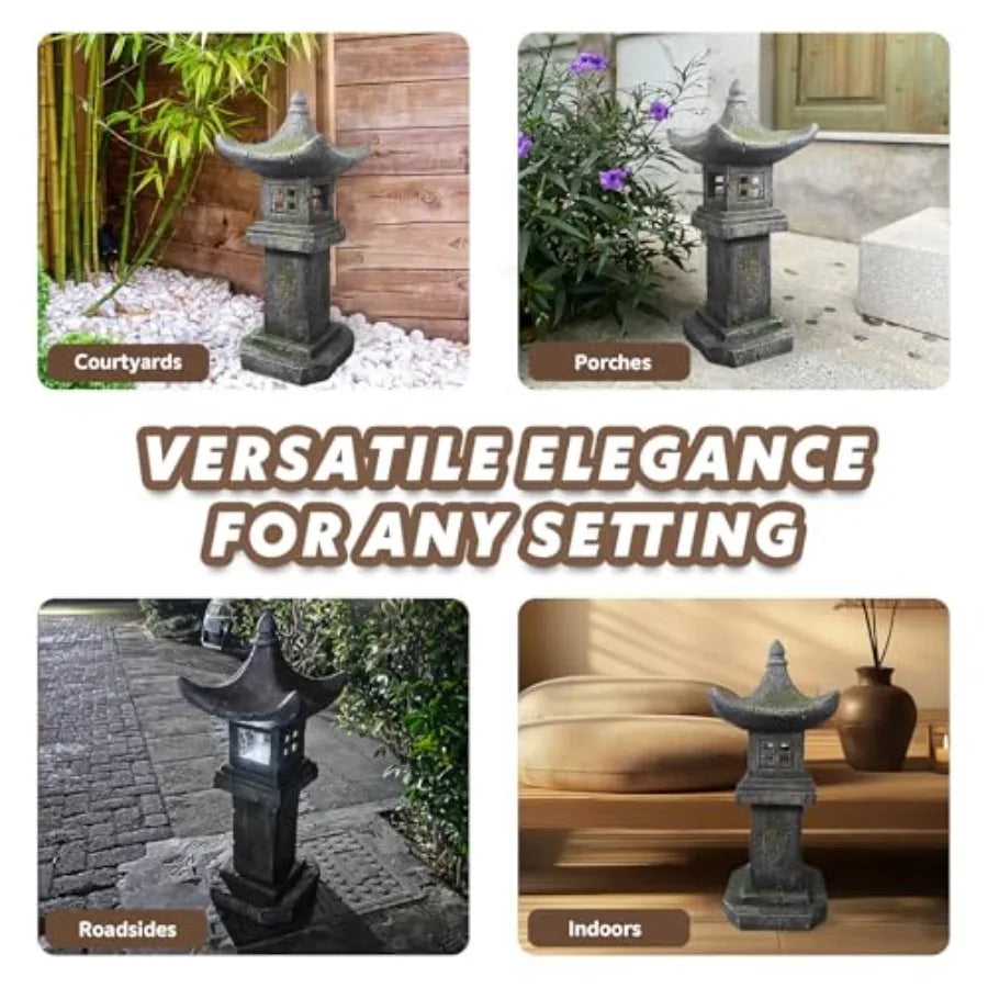 SHXI Solar Powered Pagoda Lamp For Outdoor Garden Pathway