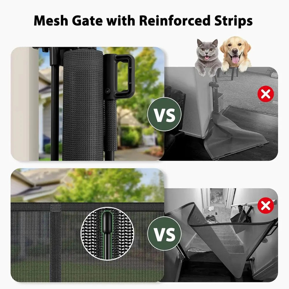 Reinforced Extra Wide Baby Gate Retractable Fence For Pets