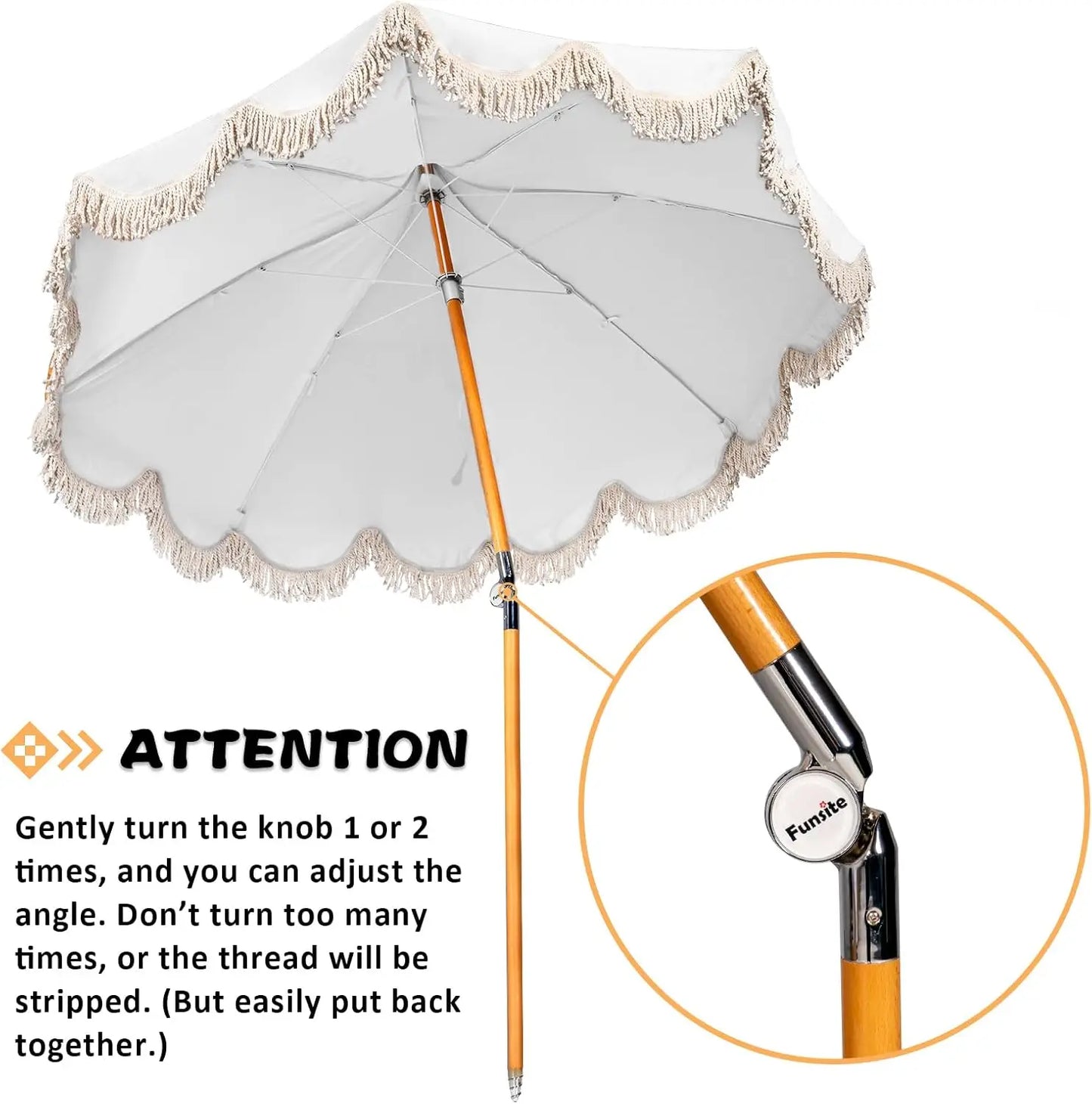 Pagoda Beach Umbrella With Fringe UPF 50 Plus Protection