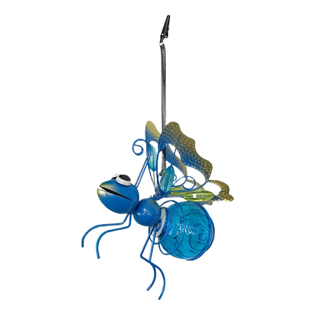 Solar Iron Insect Statue With LED Fairy Lights Outdoor