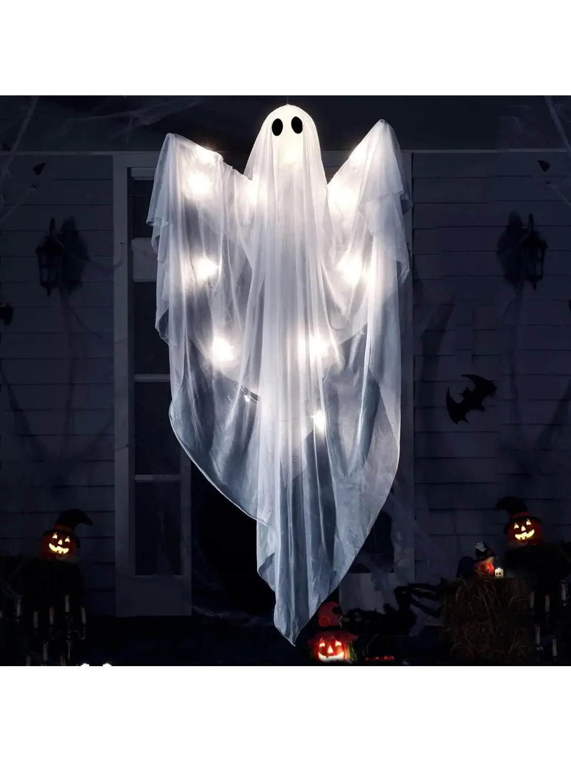 Joyfy LED Light Up Ghost Halloween Hanging Decor Outdoor