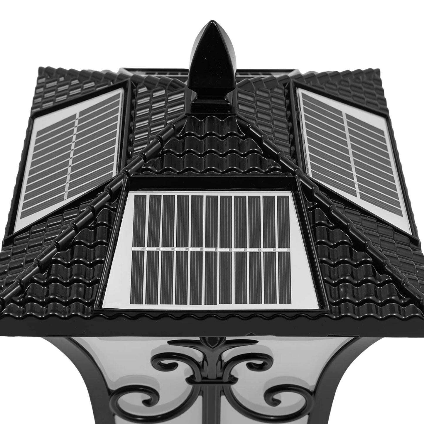 Solar Powered Outdoor Post Light With Remote Control For Garden