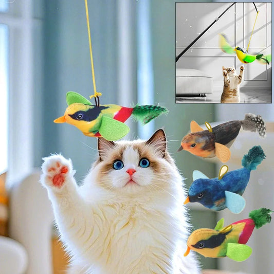 Wall Hanging Sound Sensing Bird Plush Catnip Toy For Kittens Interactive Teaser