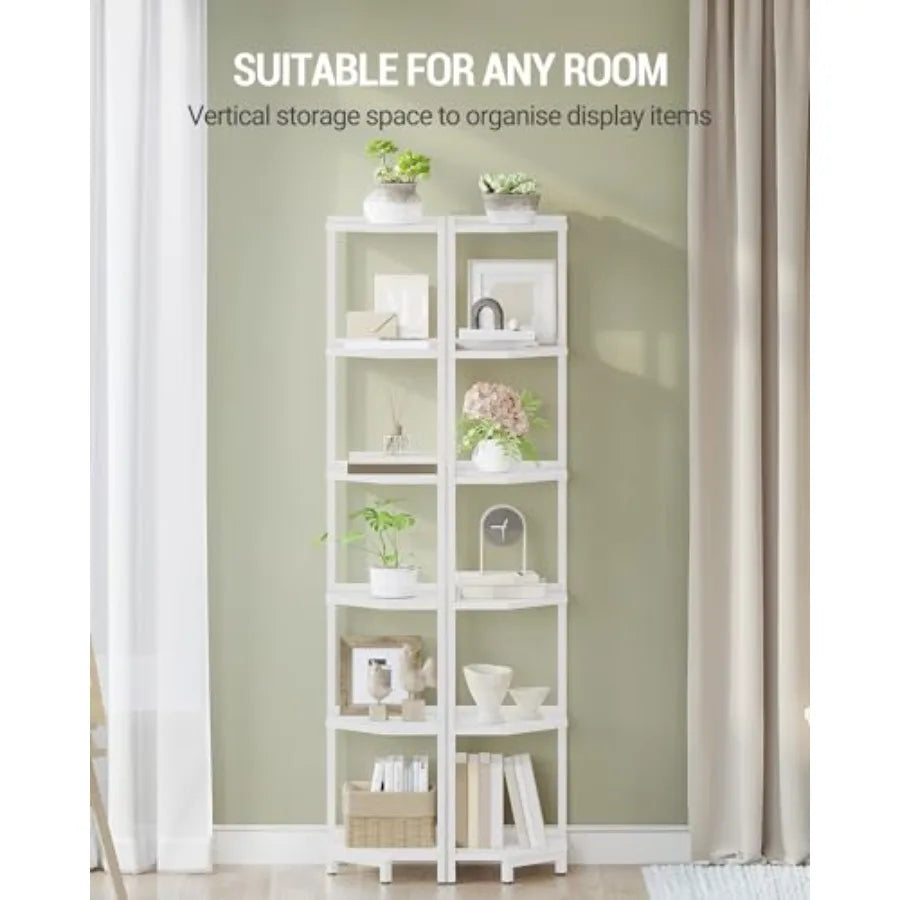 Corner Shelf Stand Bookcase For Living Room Organization