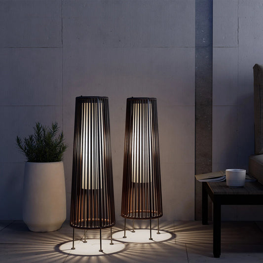 Grand Patio Wicker Solar Floor Lamp Outdoor Deck and Garden Light