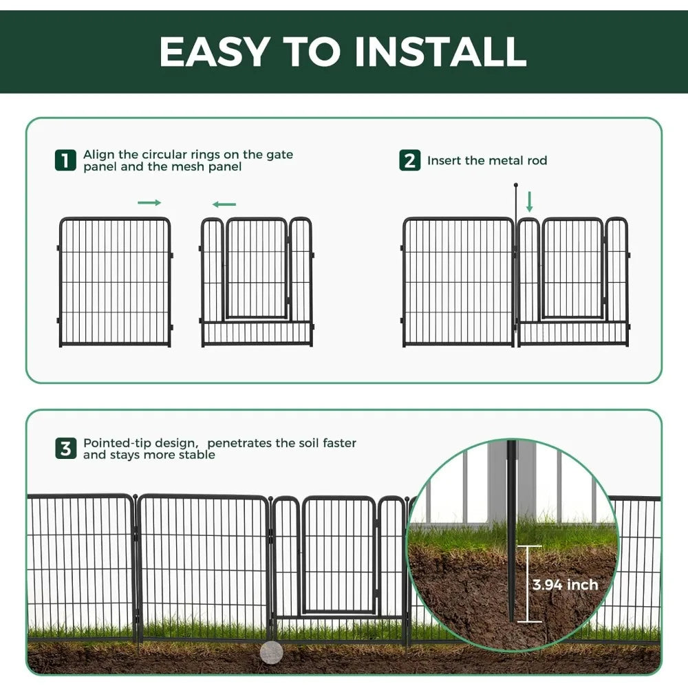 Garden Fence Outdoor Heavy Duty Metal Barrier For Pets