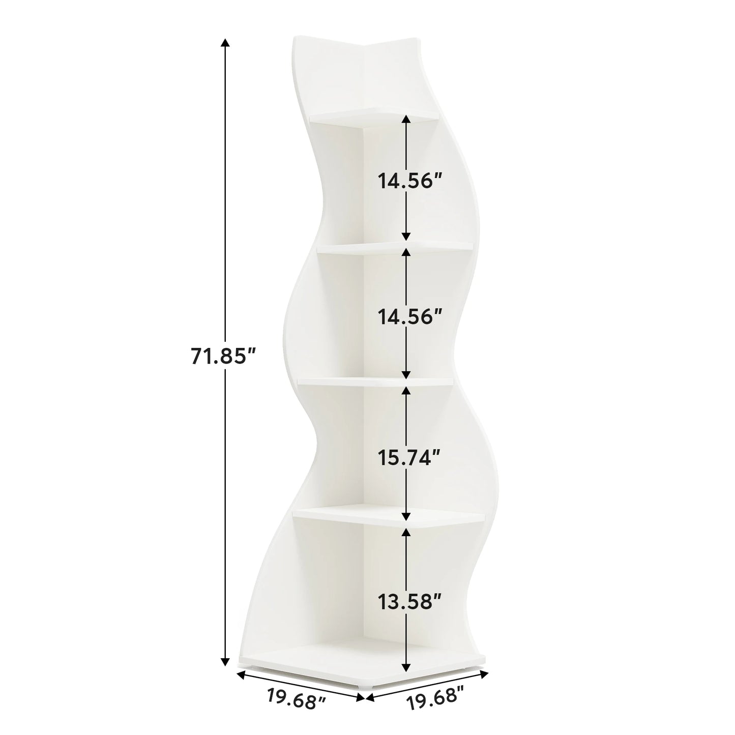 Tribesigns Modern 5-Tier Corner Shelf Wall Bookcase